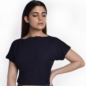 Boat Neck Blouse - Royal Blue - Blouse featured