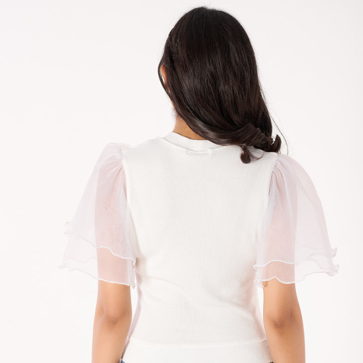 Flared Sleeves Hosiery Blouses Blouse