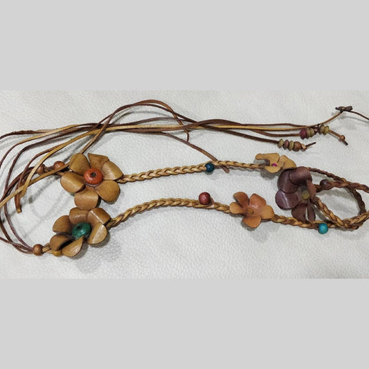 Braided Flower and Beads Belt Belts