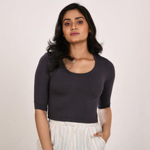 Load image into Gallery viewer, Cotton Rayon Blouses - Elbow Sleeves Shadow Grey Bust size 28-40 Blouse