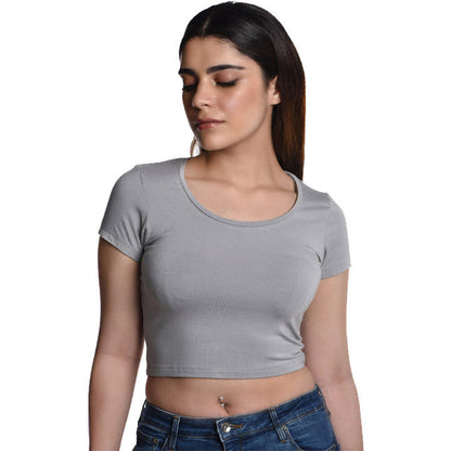 100% Cotton Rayon Blouses Steel Grey Blouse