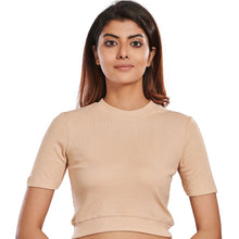 Load image into Gallery viewer, Hosiery Blouses - Tan - Blouse featured