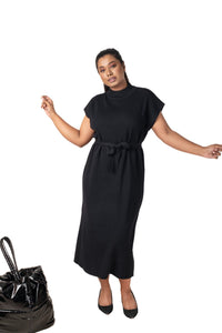 Vintage Knitted Maxi Dress black lounge wear featured