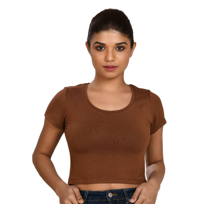 100% Cotton Rayon Blouses Walnut Brown Blouse