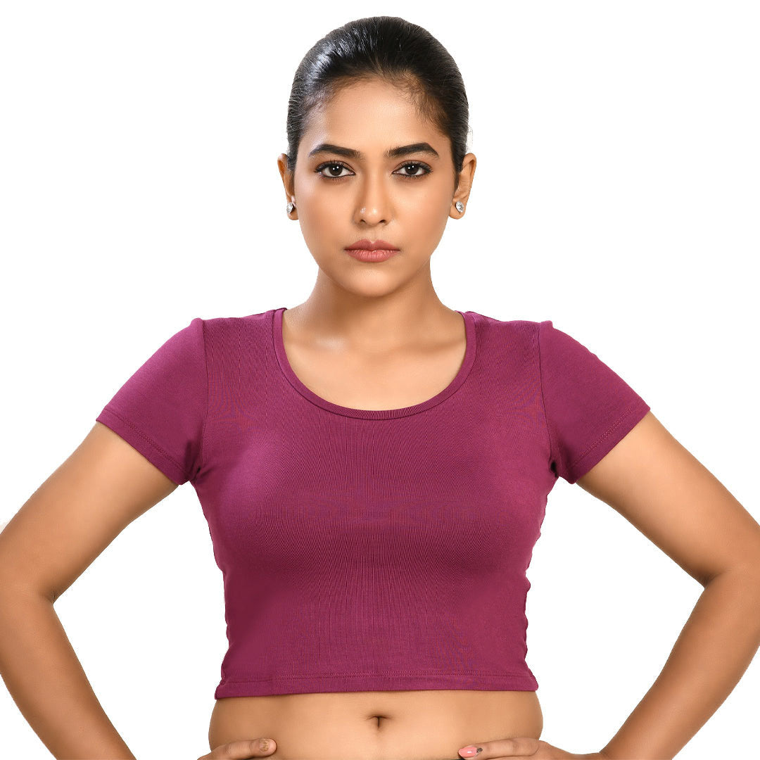 100% Cotton Rayon Blouses Wine Blouse