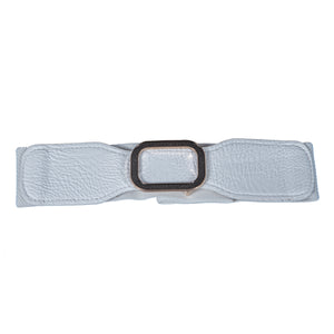 Rectangle Buckle Belt - Artificial Leather White Belts