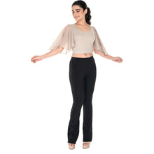 Load image into Gallery viewer, Hosiery Deep Neck Blouses - Butterfly Sleeves - Regular Size - Calm Ivory - Blouse featured