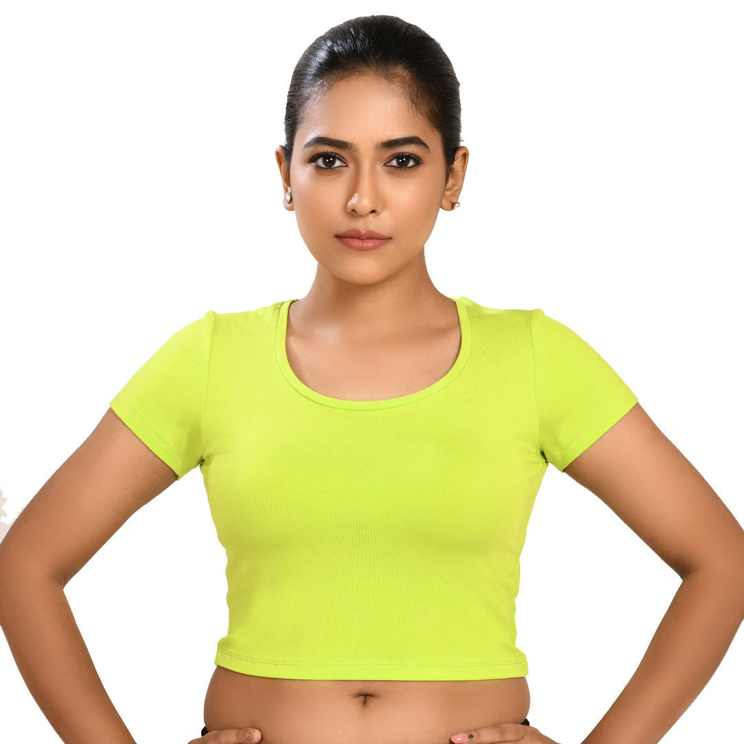 100% Cotton Rayon Blouses Chartreuse Blouse