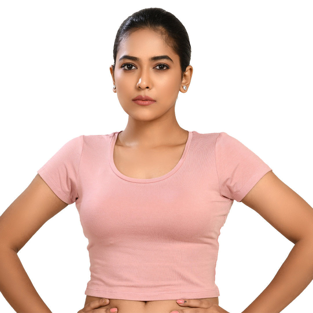 100% Cotton Rayon Blouses Dark Crepe Pink Blouse