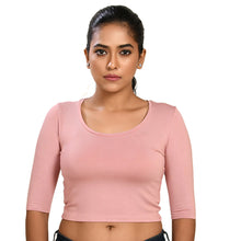 Load image into Gallery viewer, Cotton Rayon Blouses - Elbow Sleeves Dark Crepe Pink Bust size 28-40 Blouse