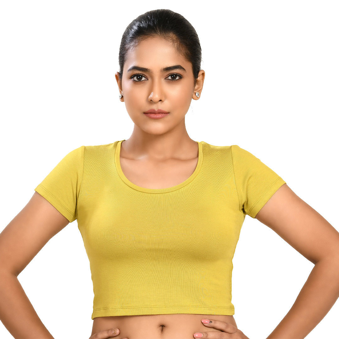 100% Cotton Rayon Blouses Fawn Green Blouse