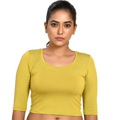 Cotton Rayon Blouses - Elbow Sleeves Fawn Green Bust size 28-40 Blouse