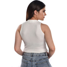 Load image into Gallery viewer, Sleeveless Hosiery Blouses - White - Blouse featured