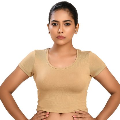 100% Cotton Rayon Blouses Peanut Brown Blouse