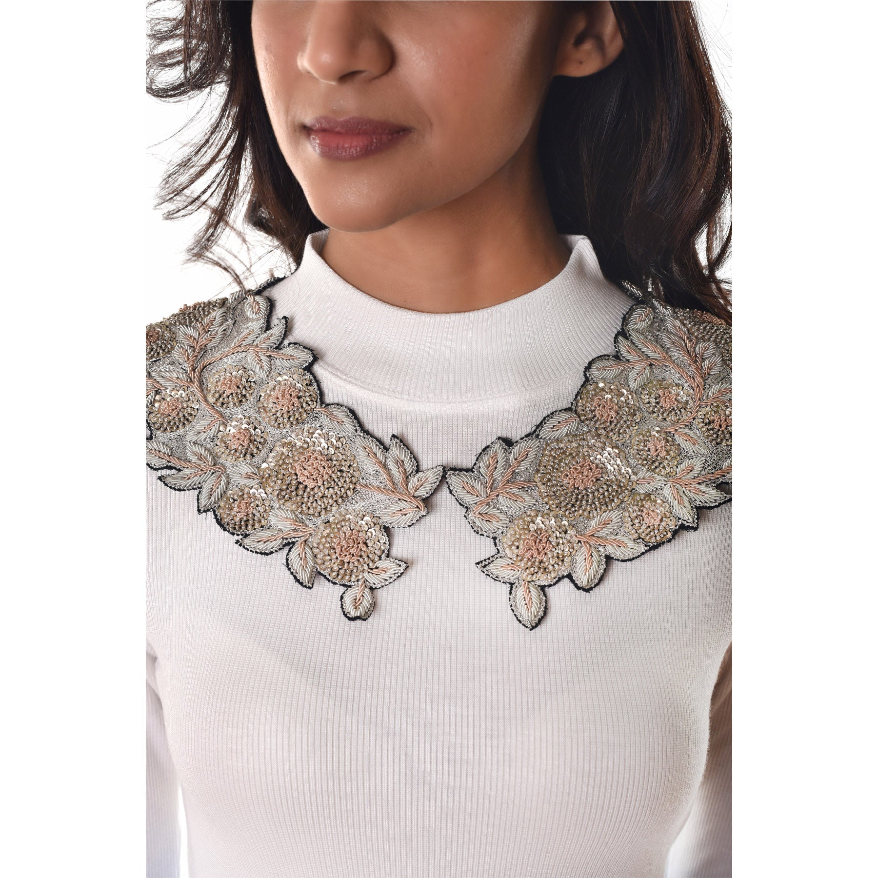 Detachable Saree Collars With Thread Work Saree Collars