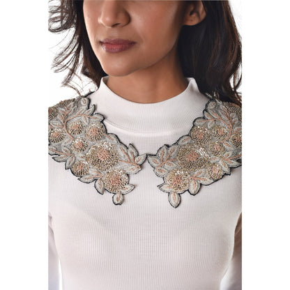 Detachable Saree Collars With Thread Work Saree Collars