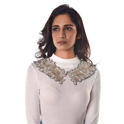 Detachable Saree Collars With Thread Work Saree Collars