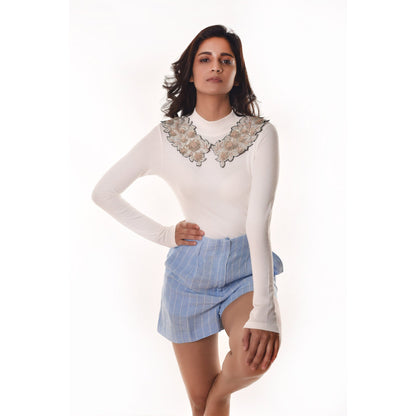 Detachable Saree Collars With Thread Work Saree Collars